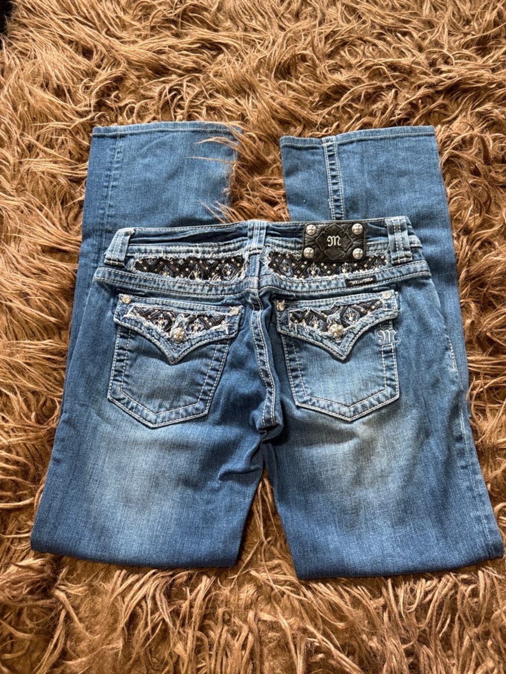 Miss Me Embellished Light Blue Boot Cut Jeans - Picture 2 of 3